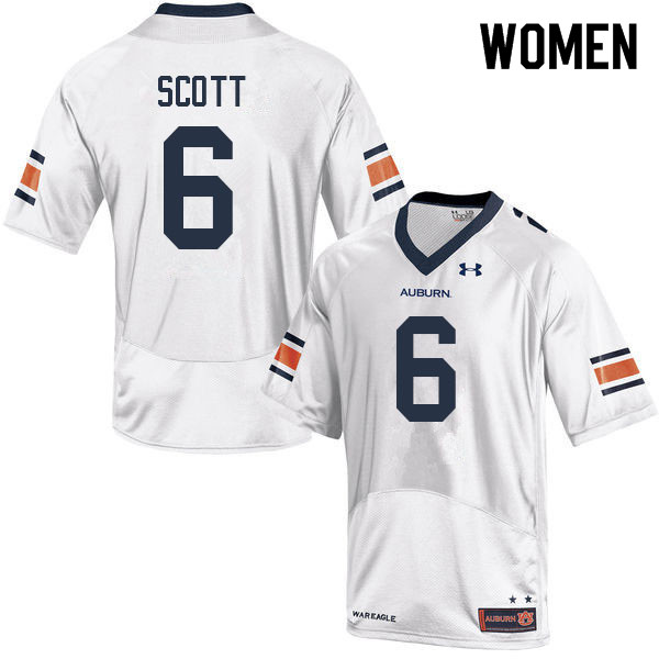 Auburn Tigers Women's Keionte Scott #6 White Under Armour Stitched College 2022 NCAA Authentic Football Jersey VEK0174AQ